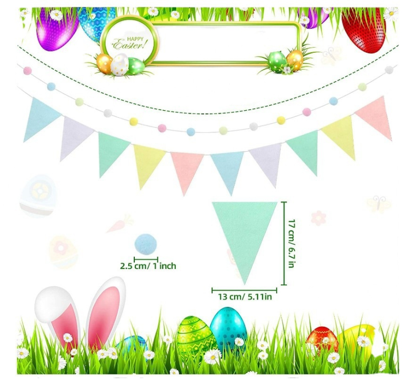 Set bannera za Uskrs s uskršnjim zekom za unutarnje i vanjsko vješanje - netkani materijal, kućna dekoracija