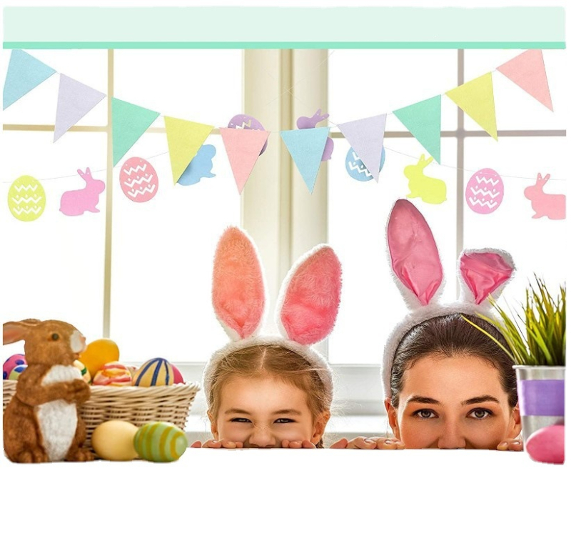 Set bannera za Uskrs s uskršnjim zekom za unutarnje i vanjsko vješanje - netkani materijal, kućna dekoracija
