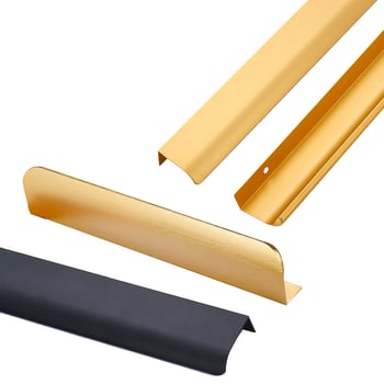 Скрита дръжка за шкаф, алуминиева сплав, модел F2, без пробиване, странично монтирана, многослоево анодирано покритие