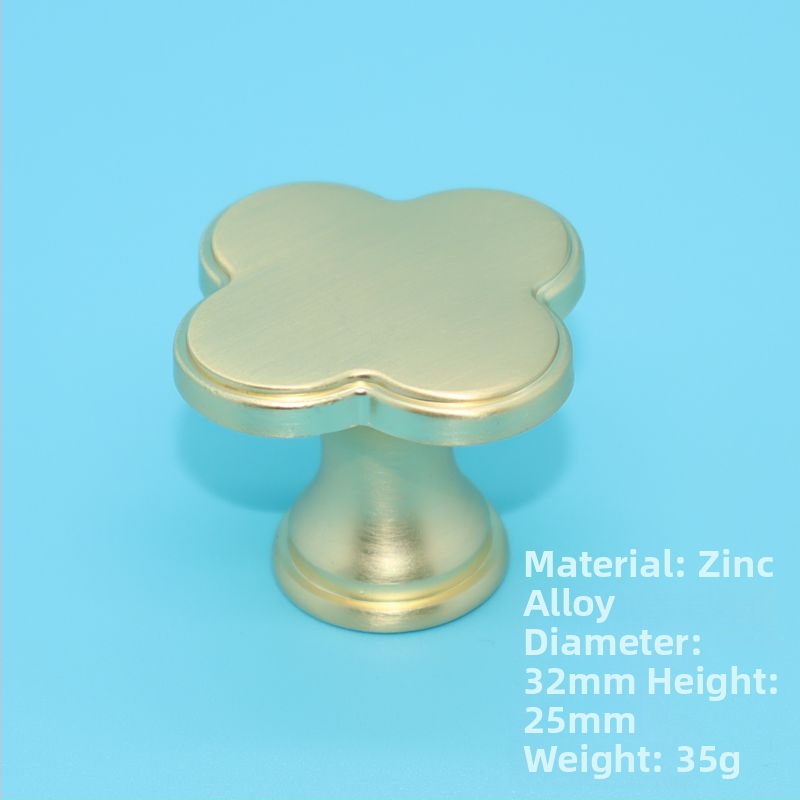 Дръжка за шкафове и чекмеджета с форма на четирилистна детелина, цинкова сплав, едно дупче, скандинавски стил лукс, модел 2908a