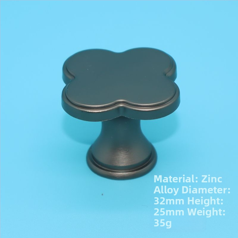 Дръжка за шкафове и чекмеджета с форма на четирилистна детелина, цинкова сплав, едно дупче, скандинавски стил лукс, модел 2908a