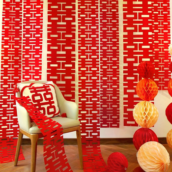 Завеса за сватбена стая с надпис Двойно щастие за фон на снимки, платнена завеса, марка Red Realm, сватбена декорация, опакована в Opp bag