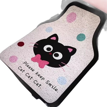 Covorașe de podea pentru mașină cu design desen animat – universale, anti-murdărire și rezistente la uzură, Material: wire loop, Personalizabile