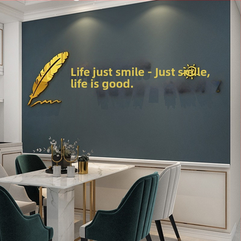 3D τοίχος αυτοκόλλητο-πίνακας για εστιατόριο - γεωμετρική αφαίρεση, αδιάβροχο, υλικό: πλαστικό, μοντέρνο μινιμαλιστικό στυλ