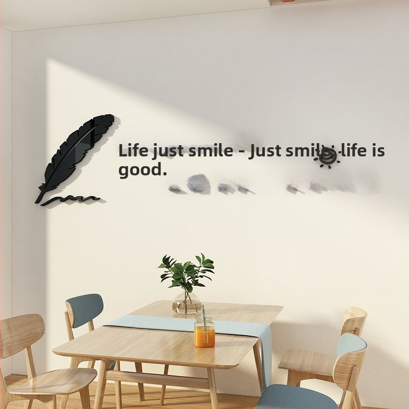 3D τοίχος αυτοκόλλητο-πίνακας για εστιατόριο - γεωμετρική αφαίρεση, αδιάβροχο, υλικό: πλαστικό, μοντέρνο μινιμαλιστικό στυλ