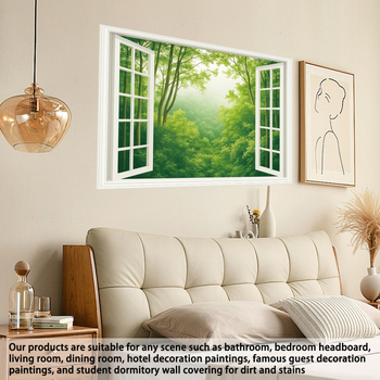Αυτοκόλλητο τοίχου PVC – Nordic στυλ, τοπίο παραθύρου, αδιάβροχο, ανθεκτικό στη μούχλα