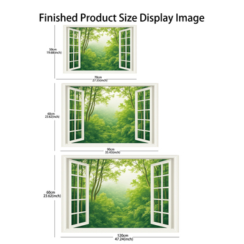 Αυτοκόλλητο τοίχου PVC – Nordic στυλ, τοπίο παραθύρου, αδιάβροχο, ανθεκτικό στη μούχλα