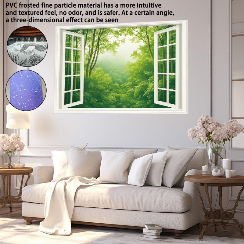 Αυτοκόλλητο τοίχου PVC – Nordic στυλ, τοπίο παραθύρου, αδιάβροχο, ανθεκτικό στη μούχλα