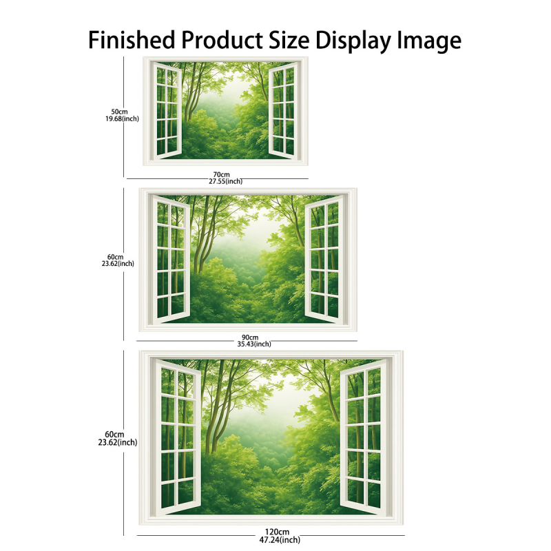 Αυτοκόλλητο τοίχου PVC – Nordic στυλ, τοπίο παραθύρου, αδιάβροχο, ανθεκτικό στη μούχλα