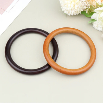 Ξύλινο χερούλι δαχτυλιδιού για τσάντες - αξεσουάρ, μονοχρωμία, ξύλο, αδιάβροχο, υπερ-ελαφρύ, στυλ Άνοιξη 2024