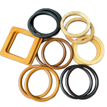 Ξύλινο χερούλι δαχτυλιδιού για τσάντες - αξεσουάρ, μονοχρωμία, ξύλο, αδιάβροχο, υπερ-ελαφρύ, στυλ Άνοιξη 2024