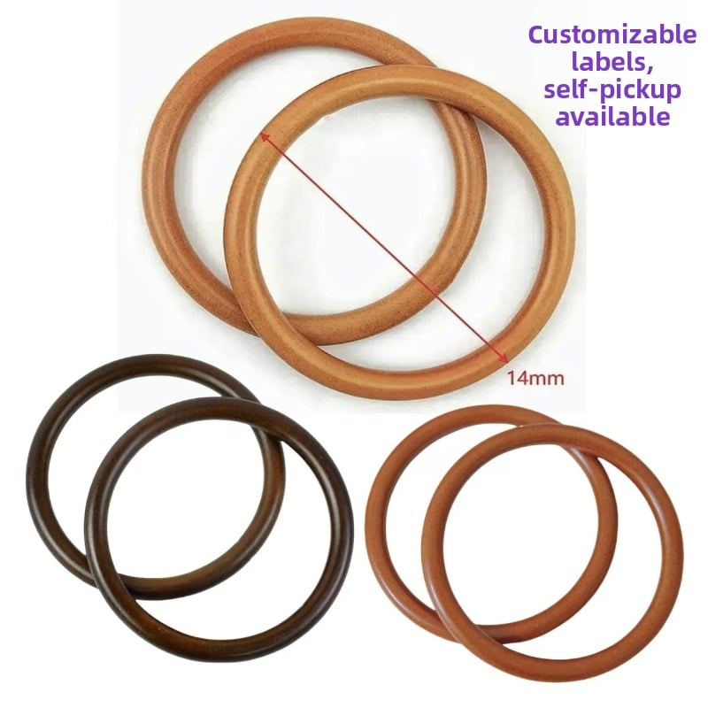 Ξύλινο χερούλι δαχτυλιδιού για τσάντες - αξεσουάρ, μονοχρωμία, ξύλο, αδιάβροχο, υπερ-ελαφρύ, στυλ Άνοιξη 2024