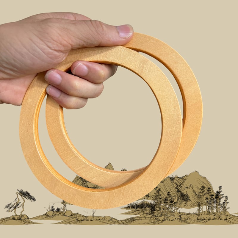 Ξύλινο χερούλι δαχτυλιδιού για τσάντες - αξεσουάρ, μονοχρωμία, ξύλο, αδιάβροχο, υπερ-ελαφρύ, στυλ Άνοιξη 2024