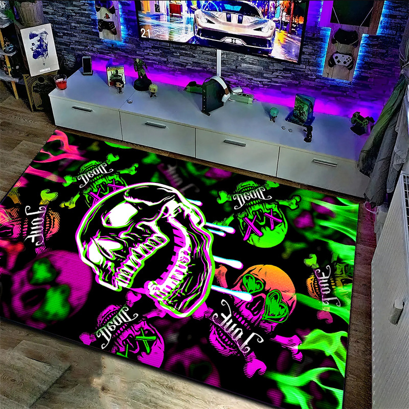 Négyzet alakú poliészter rostokból készült szőnyeg relifes textúrával a bejárathoz; mosható és testreszabható, mintákkal: csíkok, geometriák, autók, ötágú csillag és mókás állatok.