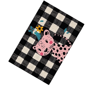 Bejárati csúszásmentes szőnyeg, négyzetes forma, állatos mesefigurás minta, mosható