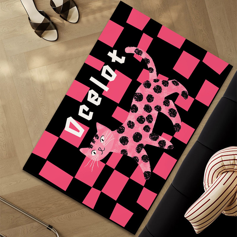 Bejárati csúszásmentes szőnyeg, négyzetes forma, állatos mesefigurás minta, mosható