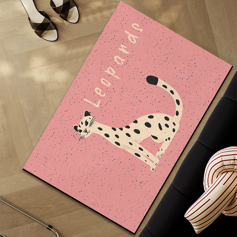 Bejárati csúszásmentes szőnyeg, négyzetes forma, állatos mesefigurás minta, mosható