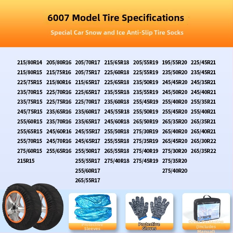 Αντιολισθητικές κάλτσες για ελαστικά για όλα τα μοντέλα – χειμερινή προστασία ελαστικών, βάρος 900–1200, δυνατότητα προσαρμογής