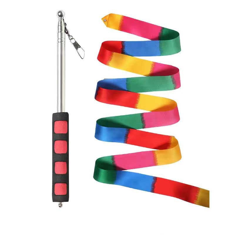 Gimnastička vrpca s teleskopskom šipkom od nehrđajućeg čelika, satenska vrpca, željezni podizni prsten, za vanjsku upotrebu, model 01, podrijetlo Zhejiang