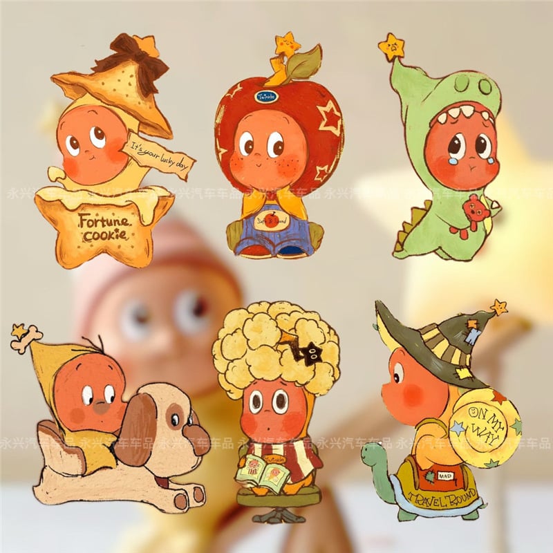 Cartoon TwinkleTwinkle Apple Star Man set – slatke, kreativne dekorativne naljepnice za karoseriju automobila
