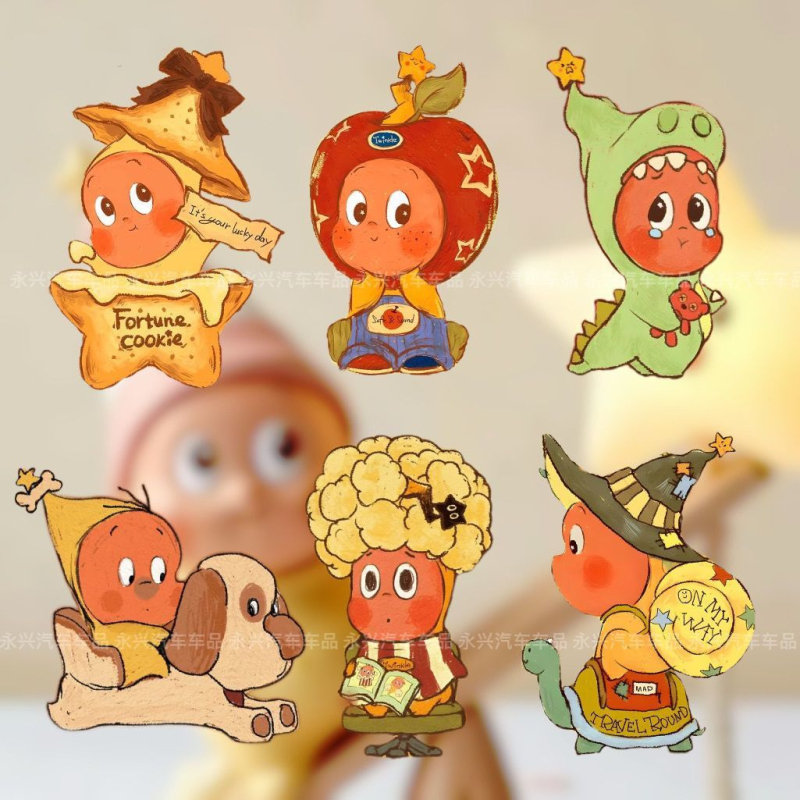 Cartoon TwinkleTwinkle Apple Star Man set – slatke, kreativne dekorativne naljepnice za karoseriju automobila