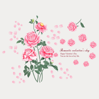 Αδιάβροχο αυτοκόλλητο τοίχου από PVC με μοτίβο τριαντάφυλλο, ένα φύλλο, κατάλληλο για σαλόνι ή υπνοδωμάτιο, μοντέρνος φλατ σχεδιασμός