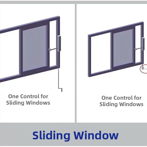 Kézi alumínium ablaknyitó — kaszet típusú ablakokhoz, csúszó és belső nyílású ablakokhoz, Hengbang, modern design