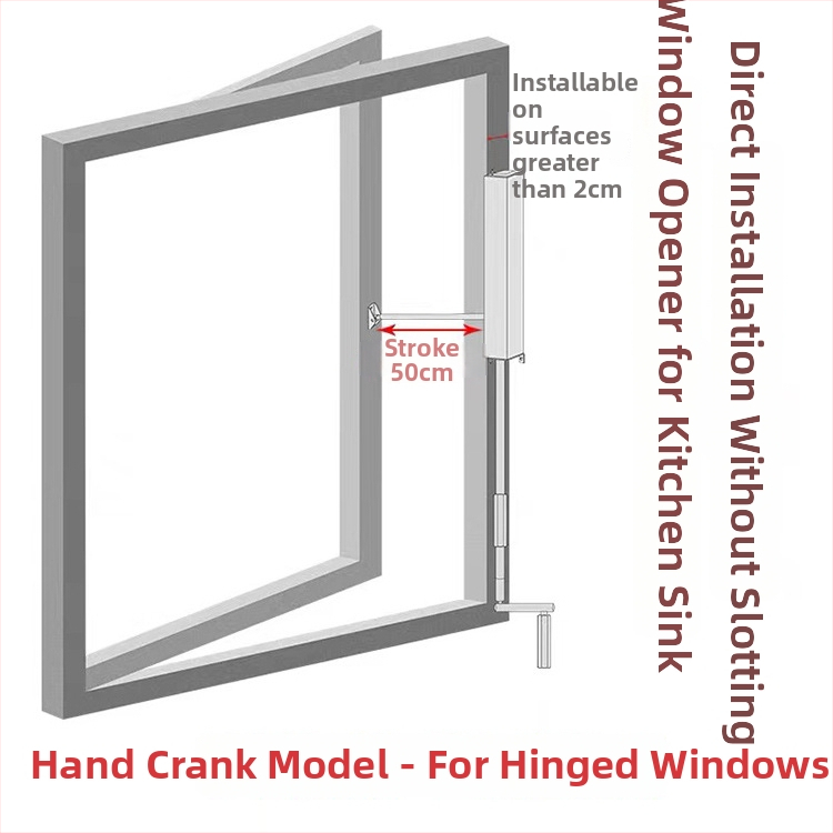 Kézi alumínium ablaknyitó — kaszet típusú ablakokhoz, csúszó és belső nyílású ablakokhoz, Hengbang, modern design