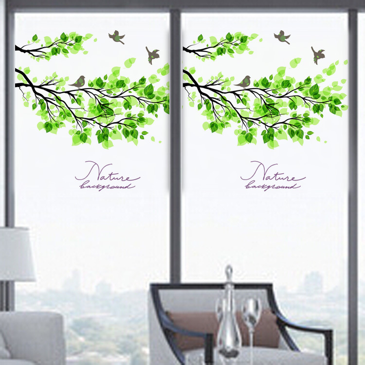 Samoljepljiva PVC staklena naljepnica s travnatim uzorkom, moderni minimalistički stil, za kupaonicu i balkon