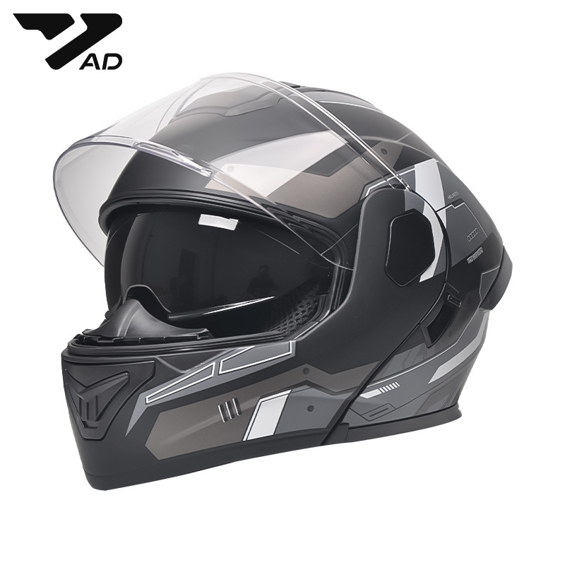 Cască de motocicletă cu față deschisă, lentile duble, DOT și 3C certificate, ABS, pentru toate anotimpurile, unisex