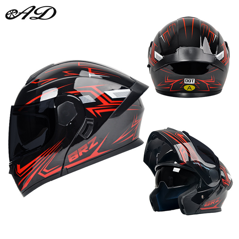 Cască de motocicletă cu față deschisă, lentile duble, DOT și 3C certificate, ABS, pentru toate anotimpurile, unisex