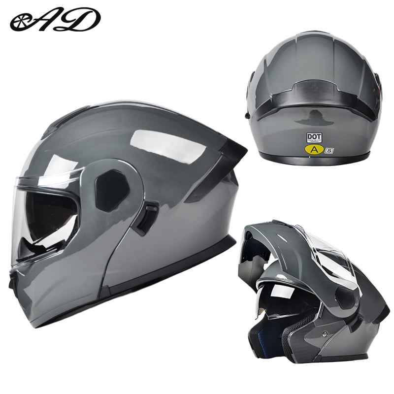 Cască de motocicletă cu față deschisă, lentile duble, DOT și 3C certificate, ABS, pentru toate anotimpurile, unisex