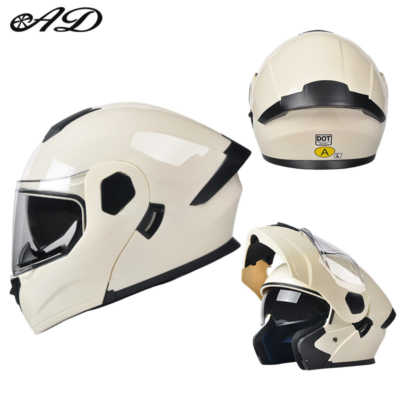 Cască de motocicletă cu față deschisă, lentile duble, DOT și 3C certificate, ABS, pentru toate anotimpurile, unisex