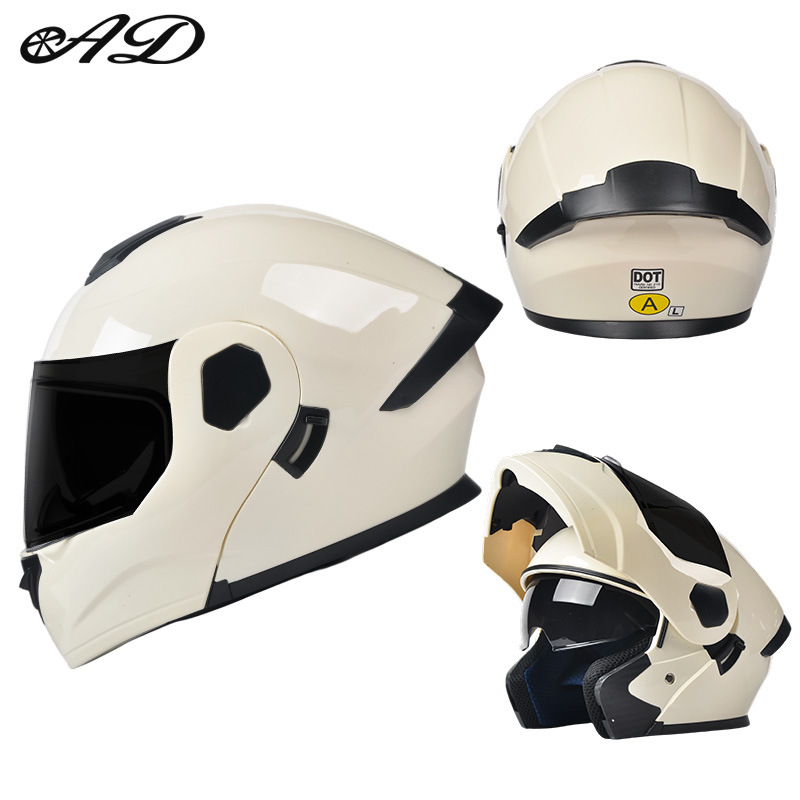 Cască de motocicletă cu față deschisă, lentile duble, DOT și 3C certificate, ABS, pentru toate anotimpurile, unisex