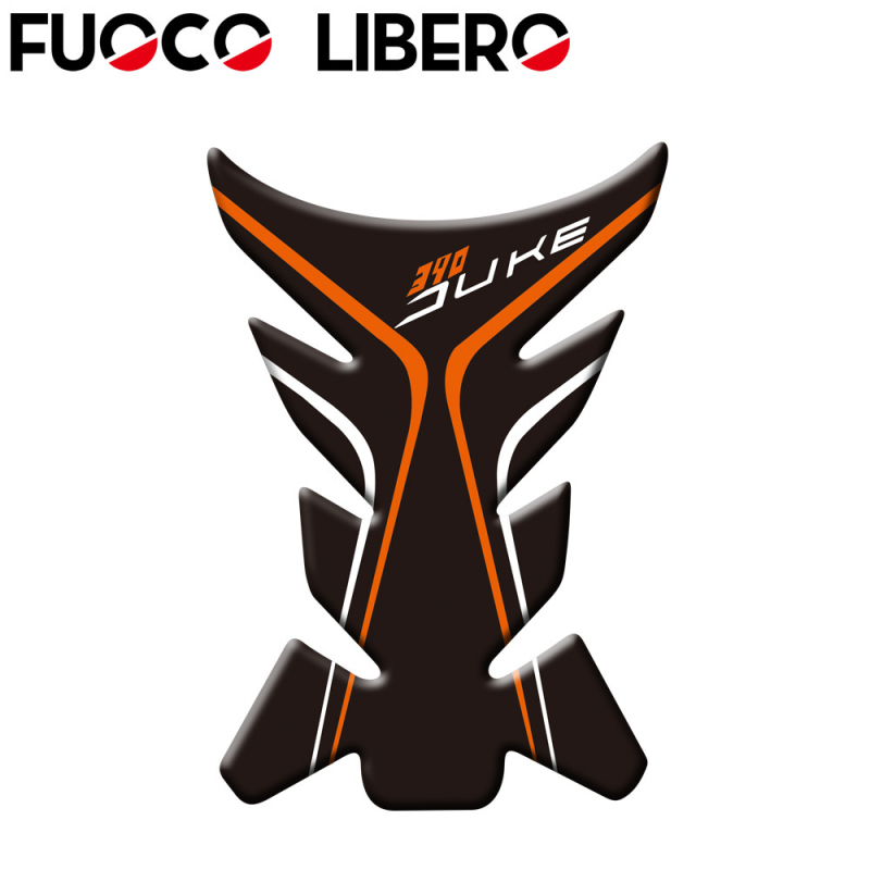 KTM Duke üzemanyag-tank matrica – fishbone design, DUKE125/DUKE200/DUKE390, FUOCO LIBERO, licencelt magáncímke