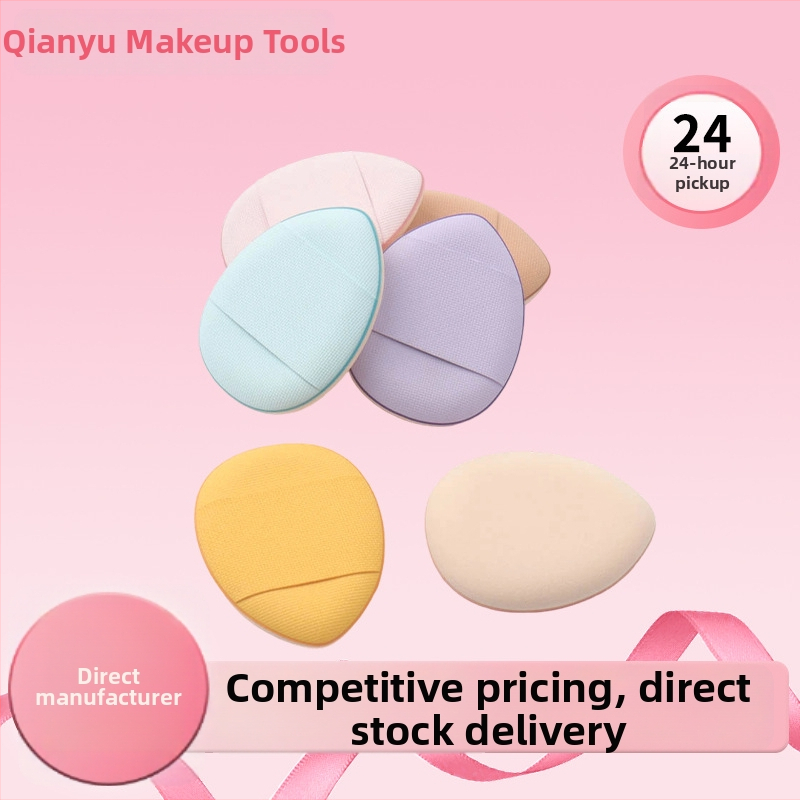 Sucho-mokré dvojúčelový pudrový puff, kvapkovitý tvar, hydrofilný materiál bez latexu