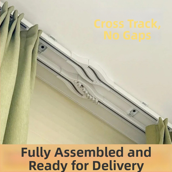 LOIDIYA LS001 Alumínium ötvözet függöny sín – Cross fény nélküli, csendes siklás, modern minimalizmus