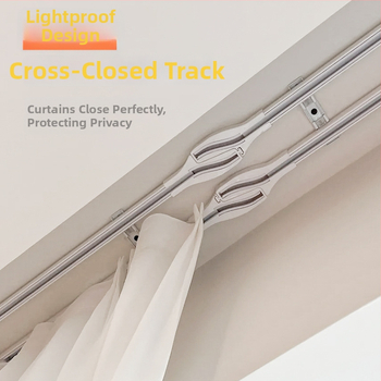 LOIDIYA LS001 Alumínium ötvözet függöny sín – Cross fény nélküli, csendes siklás, modern minimalizmus