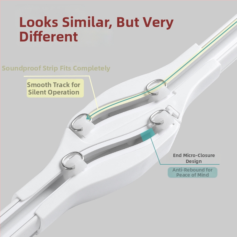 LOIDIYA LS001 Alumínium ötvözet függöny sín – Cross fény nélküli, csendes siklás, modern minimalizmus