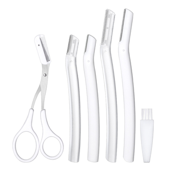 Szemöldök-trimmelő és kozmetikai olló készlet — Biztonságos, karcolásmentes; nőknek és férfiaknak; rozsdamentes acél + PP; Eredet Zhejiang