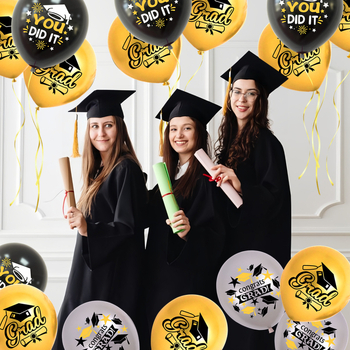 Papírból készült diplomaosztó parti banner – csillagos sapkás girland dekorációhoz