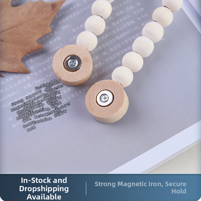 Závesová spona s trojfarebným strapcom, polyesterové vlákna + magnet, prispôsobiteľná, moderný štýl