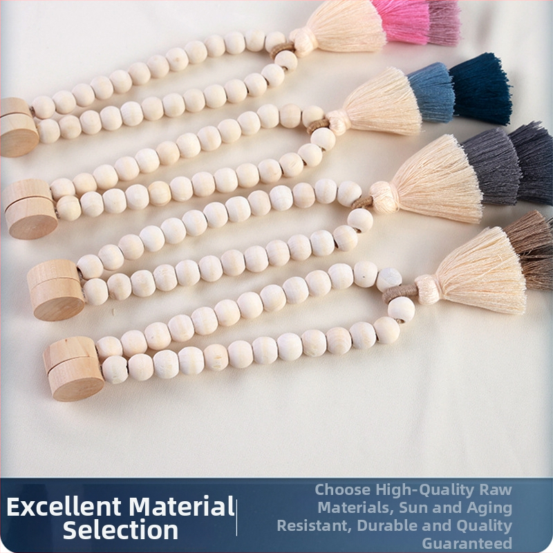 Závesová spona s trojfarebným strapcom, polyesterové vlákna + magnet, prispôsobiteľná, moderný štýl