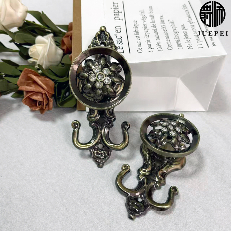 Κούμπωμα τοίχου για κουρτίνες, κράμα ψευδαργύρου, λαμπερός πολυτελής σχεδιασμός, 60 ζεύγη, βίδες περιλαμβάνονται