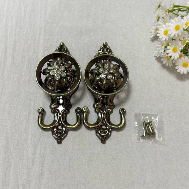 Κούμπωμα τοίχου για κουρτίνες, κράμα ψευδαργύρου, λαμπερός πολυτελής σχεδιασμός, 60 ζεύγη, βίδες περιλαμβάνονται