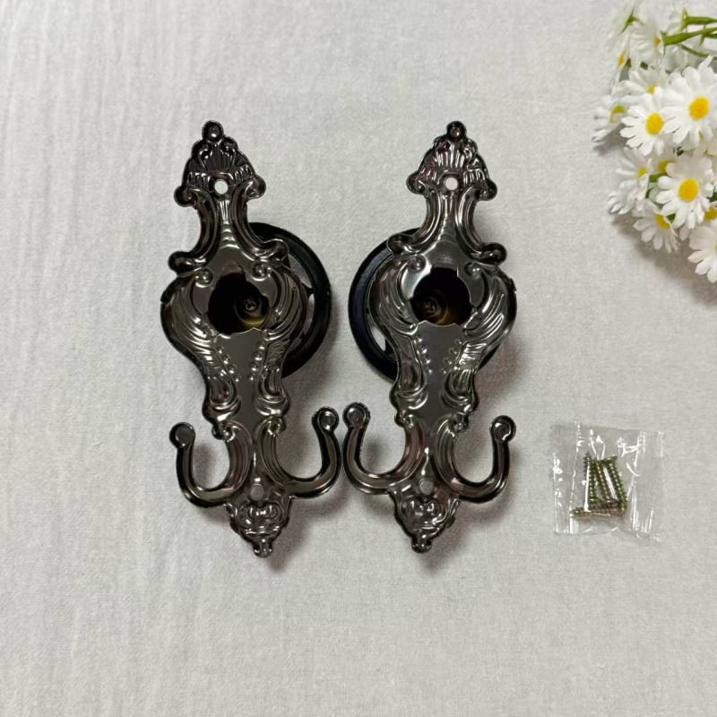 Κούμπωμα τοίχου για κουρτίνες, κράμα ψευδαργύρου, λαμπερός πολυτελής σχεδιασμός, 60 ζεύγη, βίδες περιλαμβάνονται