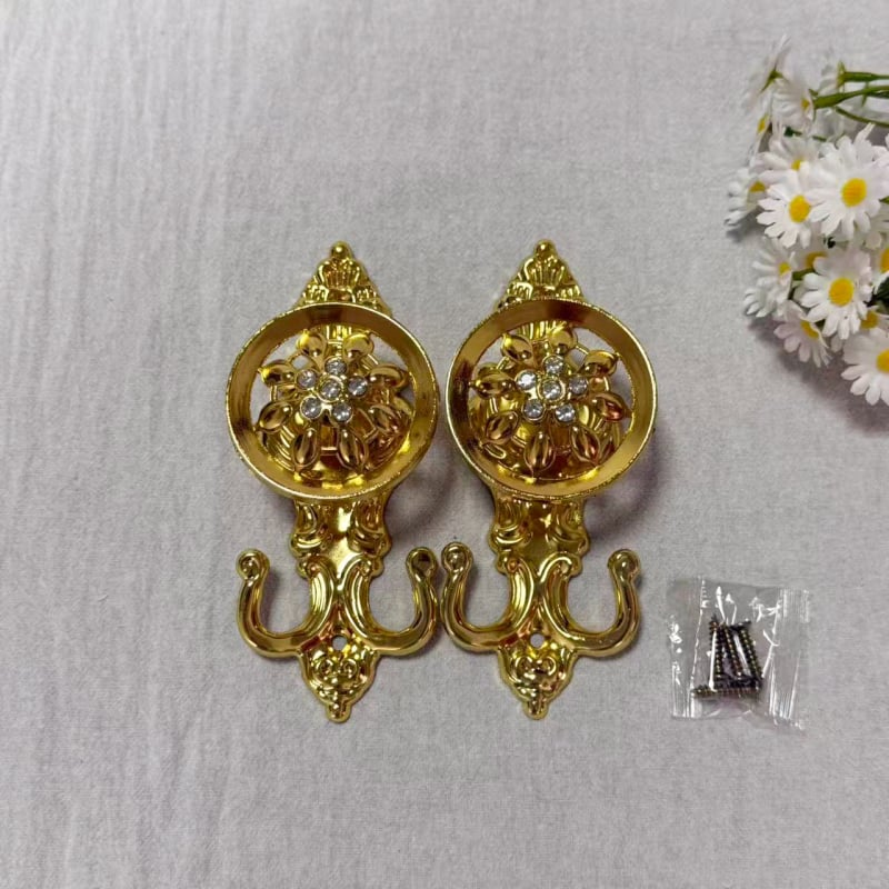 Κούμπωμα τοίχου για κουρτίνες, κράμα ψευδαργύρου, λαμπερός πολυτελής σχεδιασμός, 60 ζεύγη, βίδες περιλαμβάνονται