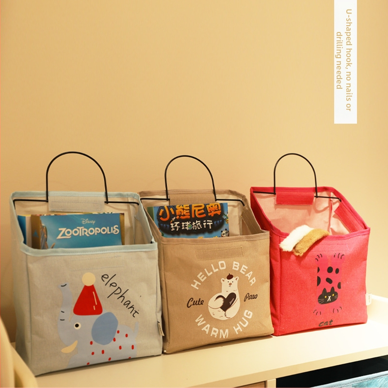 Nástenná textilná taška na skladovanie s poličkou pri posteli, model S069860, viacúčelový organizér pre CD, časopisy, písacie potreby, kozmetiku