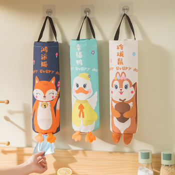 Οργανωτής κρεμαστών σακουλών απορριμμάτων - Κουζίνα, τοίχος, Μεγάλη χωρητικότητα, Καμβάς, Στυλ καρτούν/τρισδιάστατο, Πολλαπλών χρήσεων