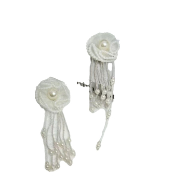 Ukras za zavjese s nizom perli i cvjetnim motivom, poliestersko vlakno, bez prilagodbe, lagani luksuz